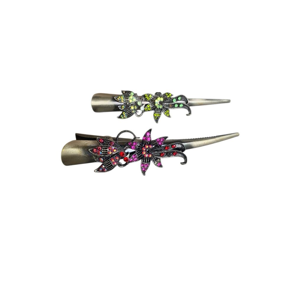 Metal‎ Alligator Sectioning Hair Clips 2 PCS Pretty Strong Non-Slip Grips READ